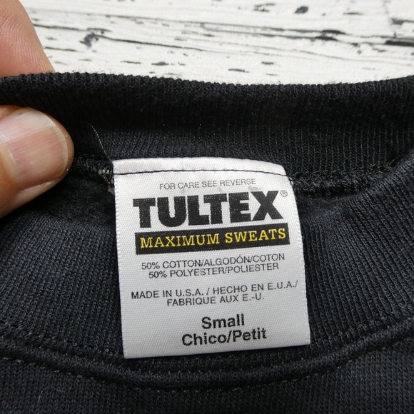 Vintage American Steel Sweatshirt Mens Small Black Bald Eagle Motorcycle USA 90s - Picture 3 of 6